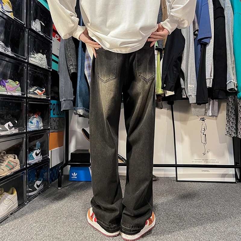 Blue/Black Baggy Jeans Men Fashion Oversized Casual Wide Leg Jeans Men Streetwear Hip Hop Loose Straight Denim Trousers Men