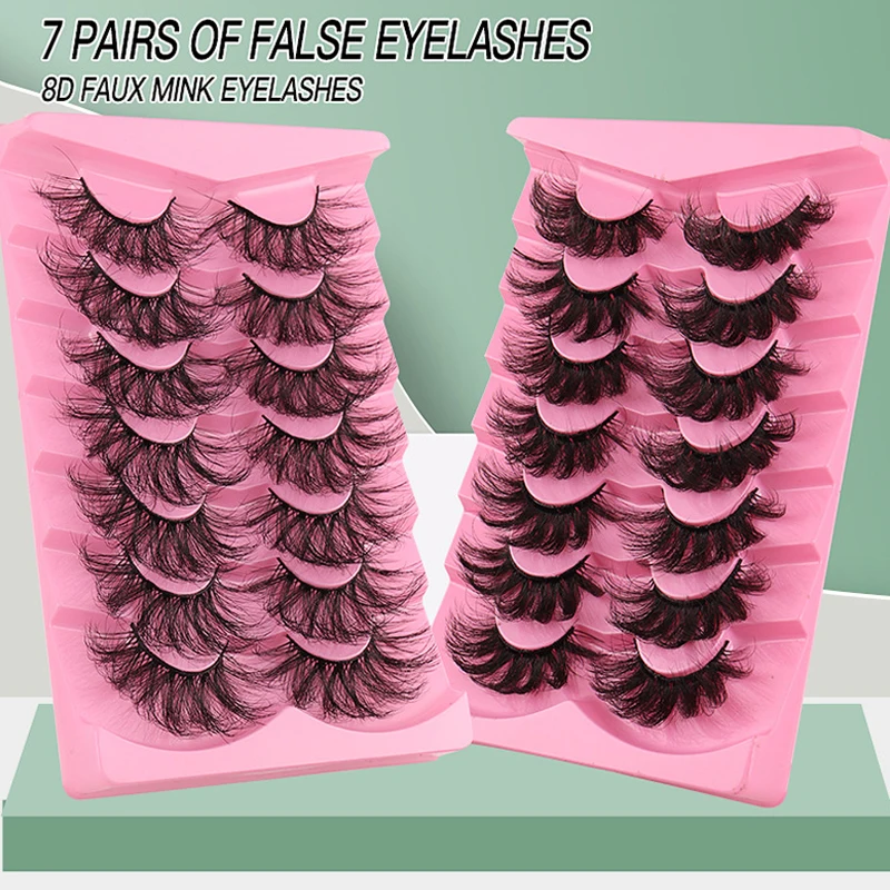 

7 пар, ресницы для макияжа из искусственной норки