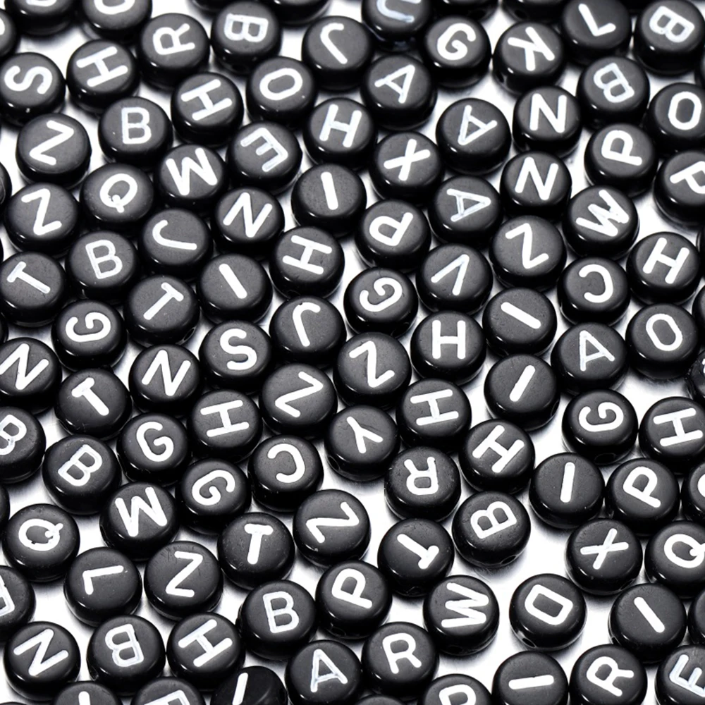 

100Pcs/Lot 26 Letter Beads Alphabet Loose Spacer Bead Charm for DIY Bracelet Necklace Jewelry Making Findings Accessories