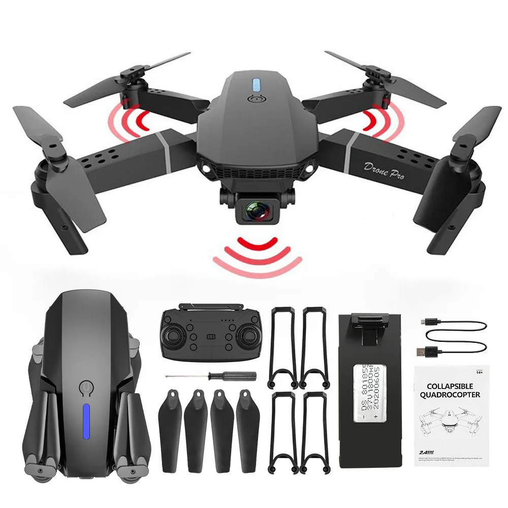 

Mini Drone 4K HD Camera WiFi Fpv Air Pressure Altitude Hold Black And Gray Foldable Quadcopter RC Dron Toy