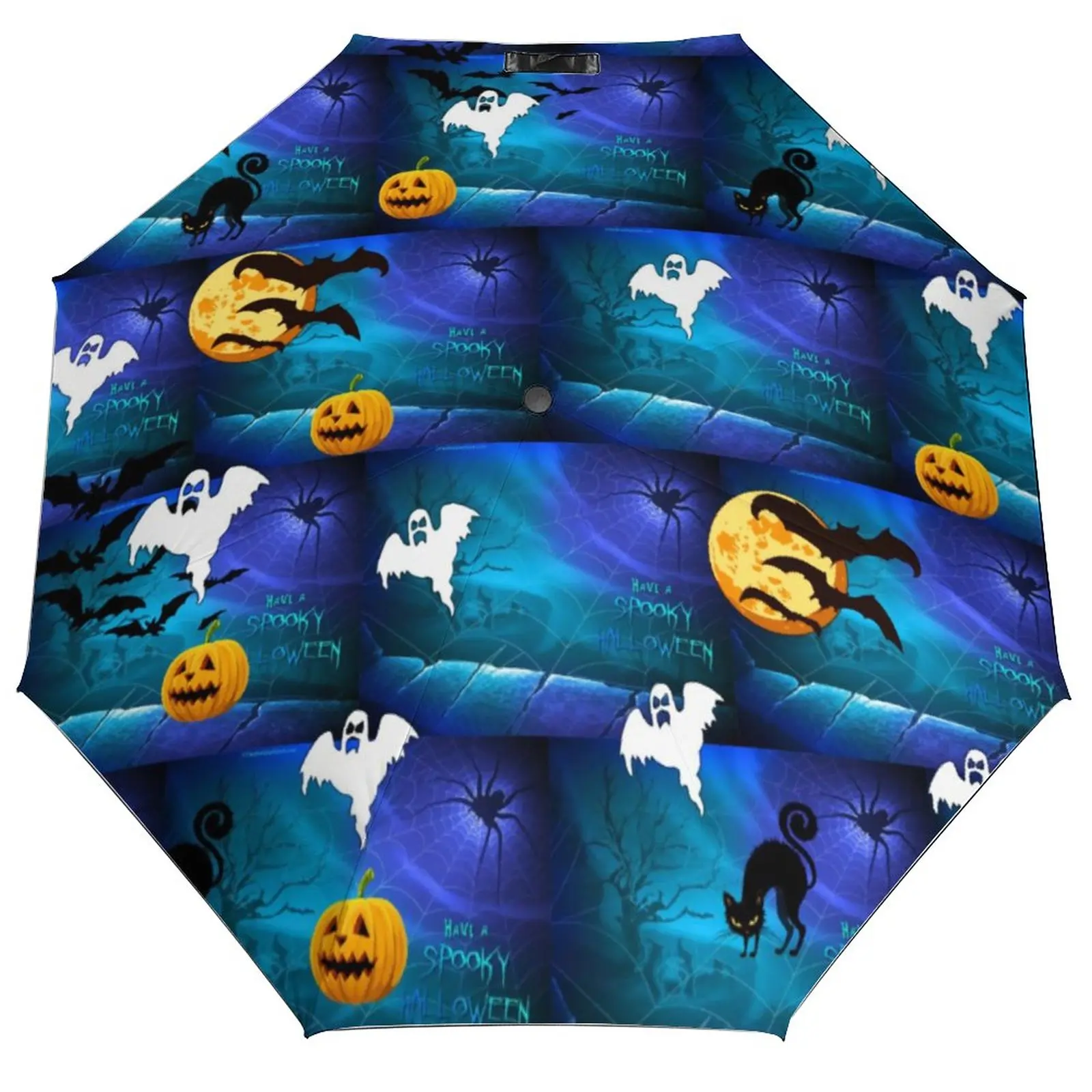 

Черный зонт с принтом летучих мышей, 8 ребер, автоматический зонт, зонт для Хэллоуина с защитой от ветра, рамка из углеродного волокна для муж...