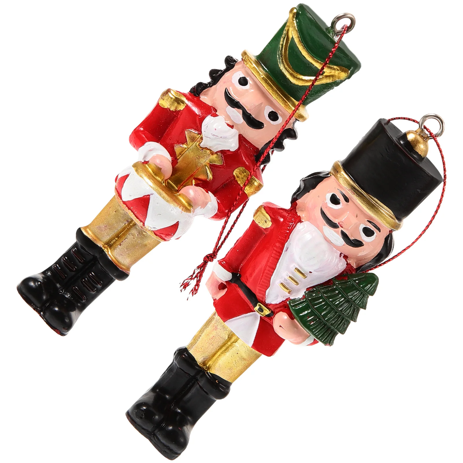 

2 Pcs Decorate Nutcracker Xmas Tree Decorations Resin Hanging Nutcrackers Craft