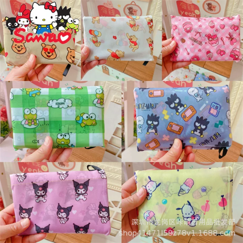 Sanrio Melody Kuromi Hello Kitty Cinnamoroll почтовая эко-сумка, складная сумка-тоут для покупок, Нетканая ткань, сумка для овощей