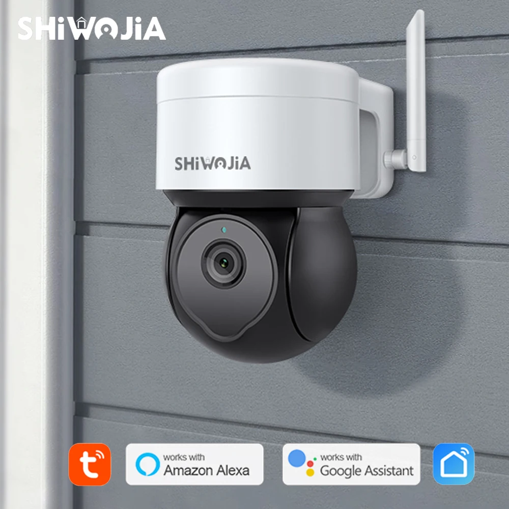 

SHIWOJIA Wifi Mini Camera 3MP TuyaSmart Wireless IP Camera PTZ Outdoor Auto Tracking Security Protection CCTV Video Surveillance