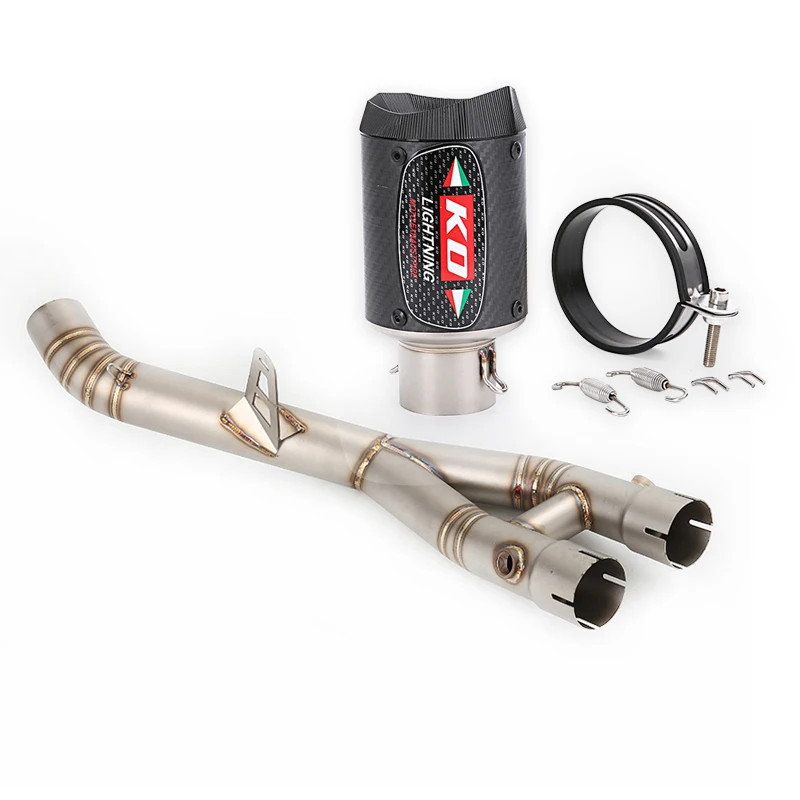 

Для Yamaha YZF R1 R1M 2015-2024 MT-10 2015-2021 насадки на выхлопную трубу мотоцикла средняя труба 61 мм глушитель из углеродного волокна Escape