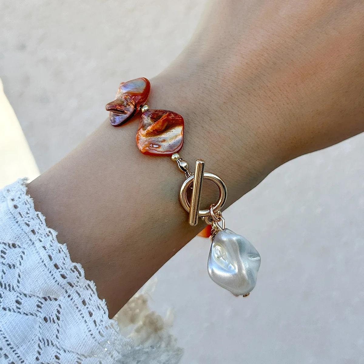 Бусины-ракушки женские Асимметричные в стиле Бохо