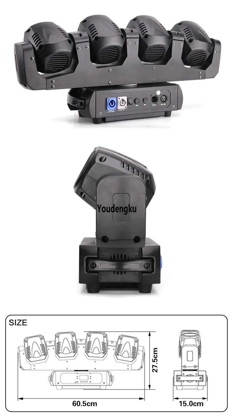 Фото 2 штуки 4 x 32 Вт RGBW 4 в 1 Pixel Bl LED-бар с подвижной головкой для сценических мероприятий, диджейских концертов и шоу. №4