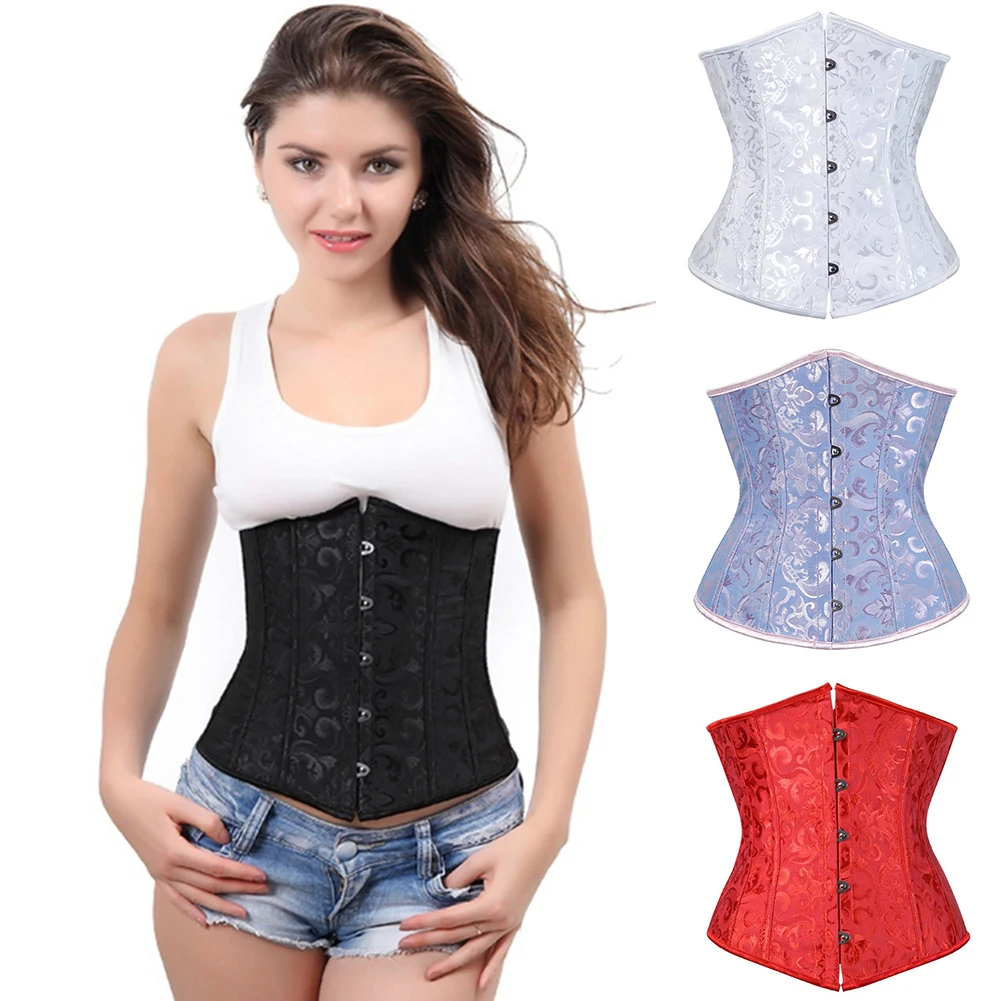 

overbust corset sexy lace plus size zip floral women bustier corset lingerie tops brocade victorian fashion Drop Shipping