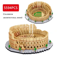 5594pcs mini building blocks famous building colosseum 3d model diy city attractions childrens educational toy brick adult gift