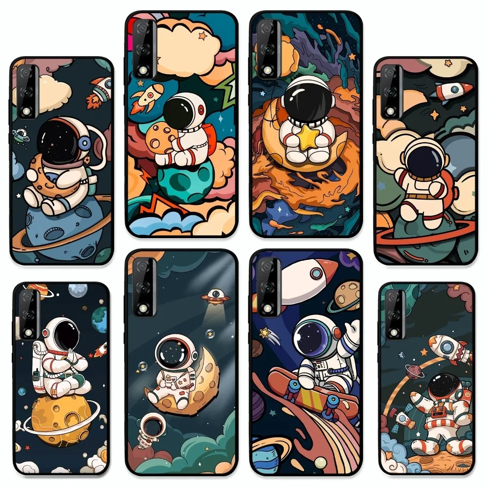 

Space Astronaut Cartoon Phone Case For Huawei Y9 6 7 5 Prime Enjoy 7s 7 8 Plus 7a 9e 9plus 8E Lite Psmart Shell