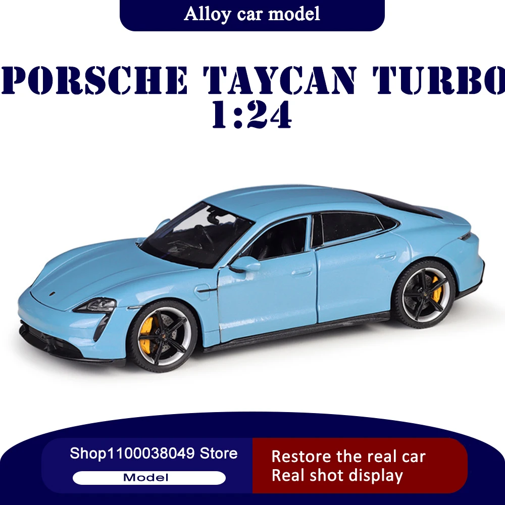 

Модель спортивного автомобиля Porsche Taycan Turbo S Coupe в масштабе 1:24, модель автомобиля из сплава, демонстрация мебели, детская коллекция металличе...