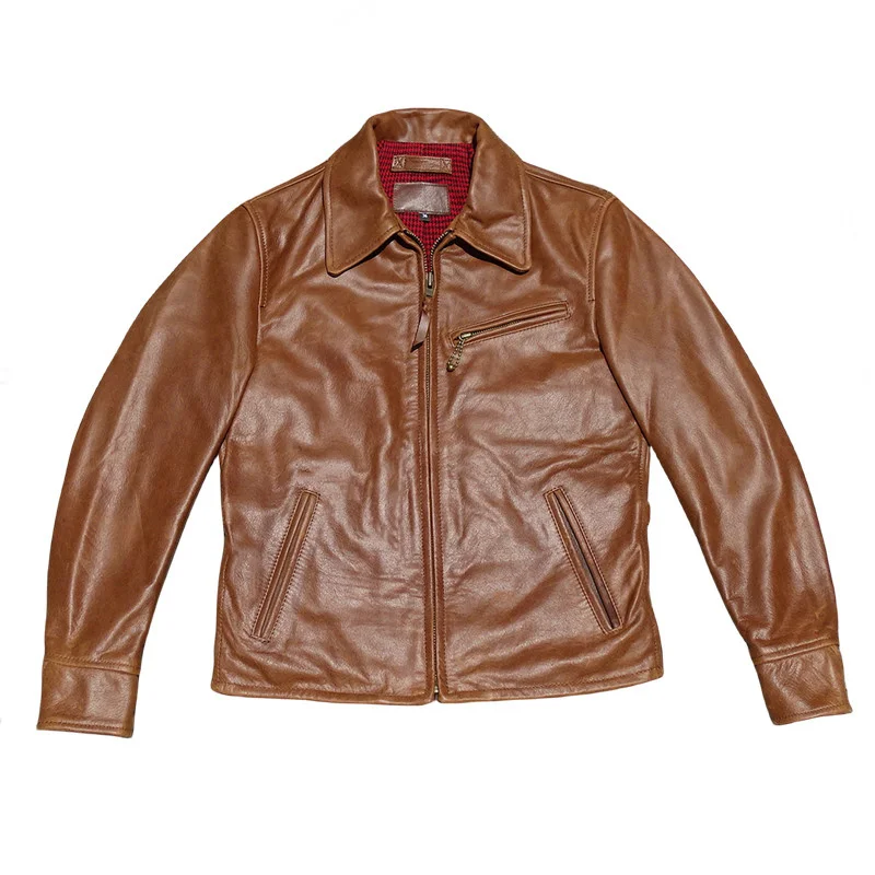 

Men's Biker Leather Jacket JS-02 Brown Winter Outwear