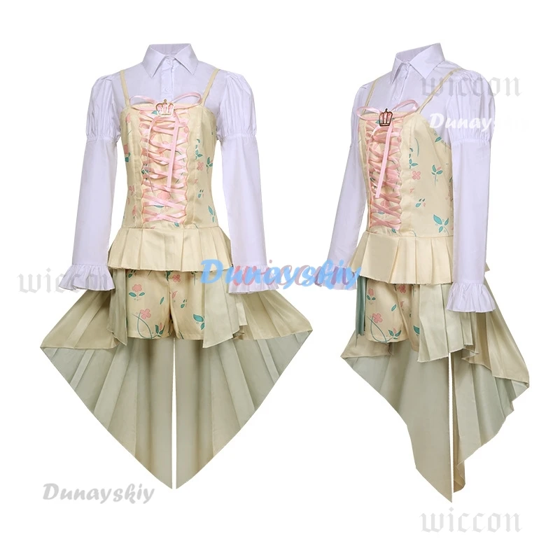 Аниме игровой проект Sekai PJSK Kusanagi Nene Otori Emu косплей костюм зеленое платье на