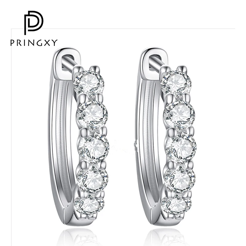 

PRINGXY D Color Moissanite Sparkling Diamond Bride Engagement Earrings S925 Sterling Silver Platinum Plated For Women Luxury