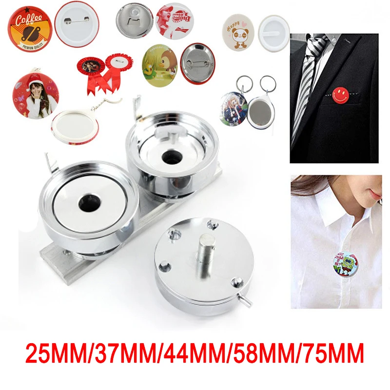 

Metal DIY Badge Pin Making Mould Button Mould Maker Punch Press Machine Mold Die Punching Mould Pin 25MM/37MM/44MM/58MM/75MM
