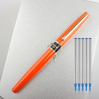1pcs classic design student roller ballpoint pen metal office school supplies orange luxury rollerball pens stationery