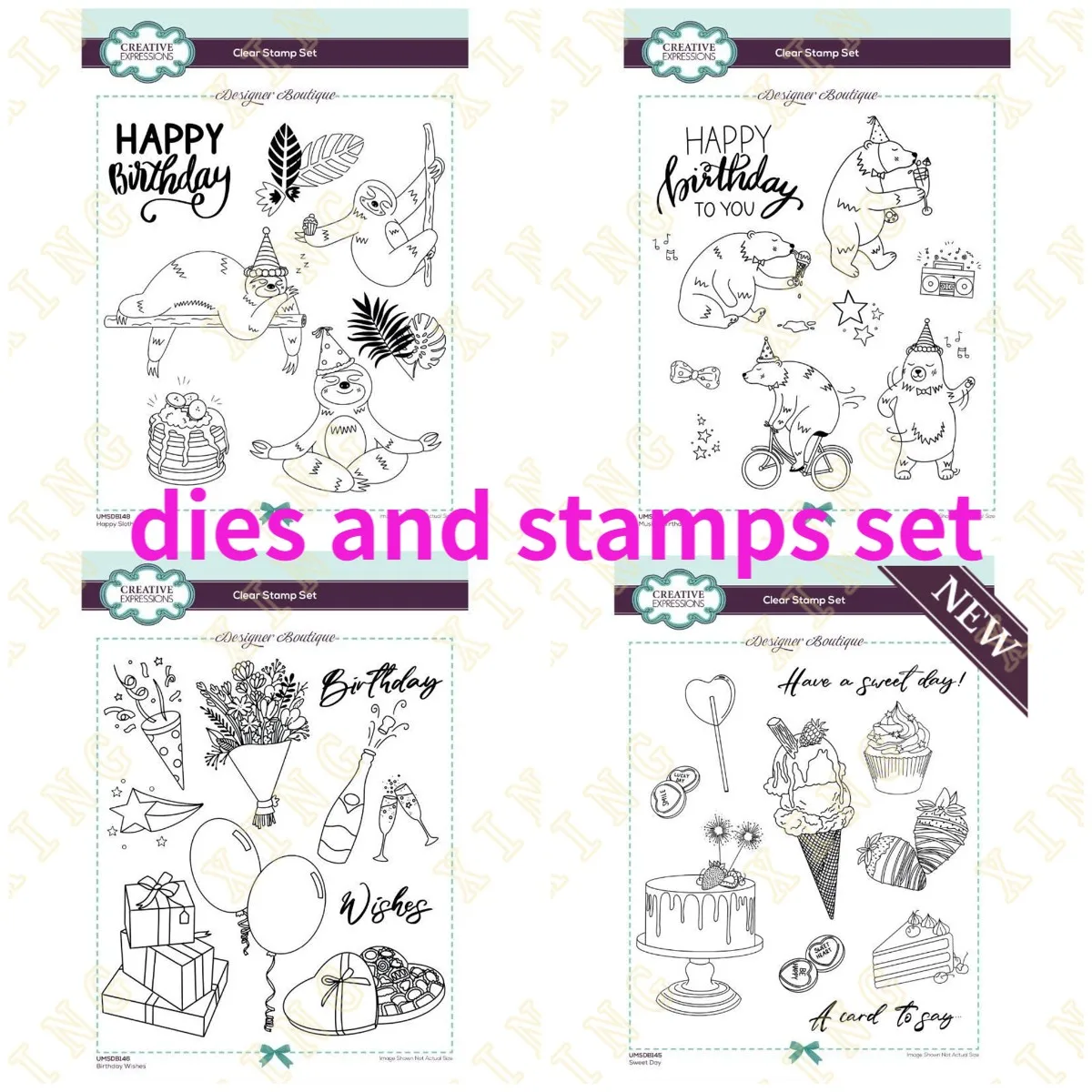 

Happy Birthday Wishes Metal Cutting Dies Clear Stamps Scrapbook Diary Secoration Embossing Template Diy Greeting Card Handmade