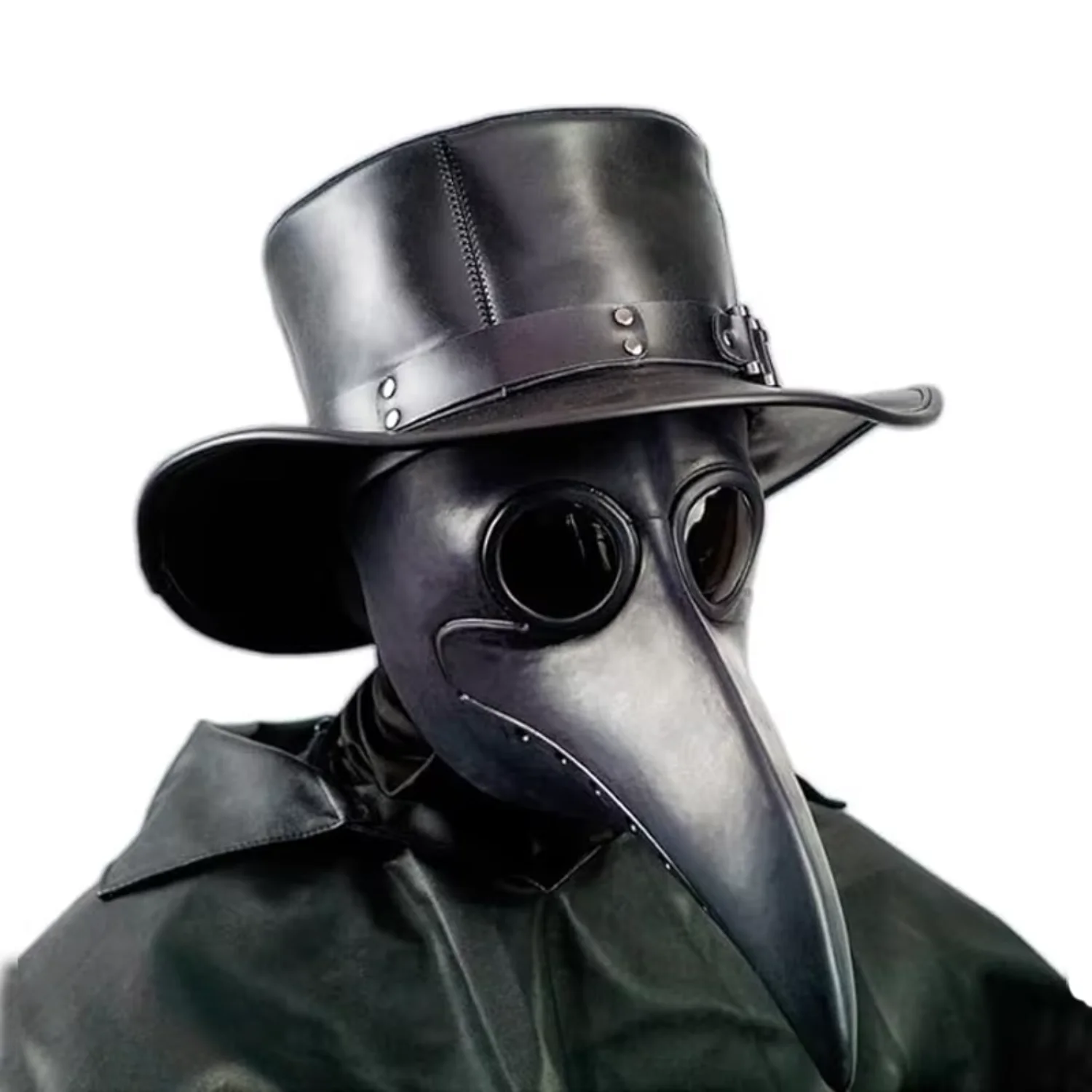 Plague Doctor Mask Black Long Nose Bird Beak Steampunk Halloween Costume Props Gas for Kid and Adult