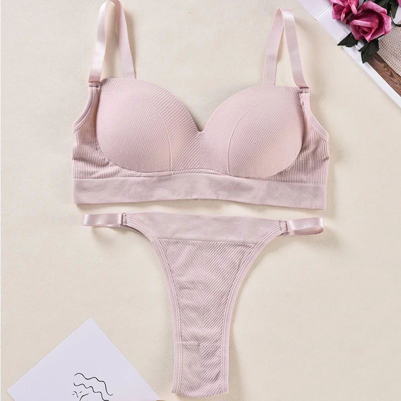 Женский однотонный комплект нижнего белья набор бюстгальтер с регулируемыми