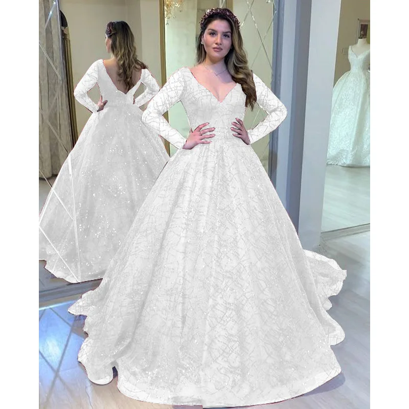 Green Shinny Wedding Party Dresses Lady V Neck Long Sleeve Mother of The Bride Dress Blue Formal Evening Ball Gow Sexy Party