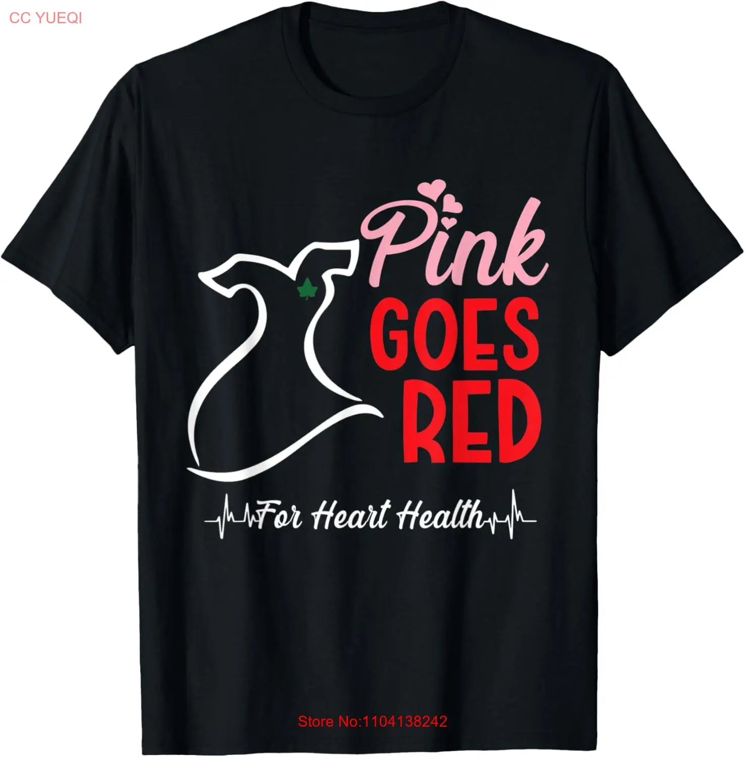 Футболка с капюшоном AKA Pink Goes Red For Heart Health Awareness из хлопка