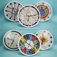 clock diy mosaic material package semi finished silent wall clock quartz clock childrens creative puzzle toys birthday gifts