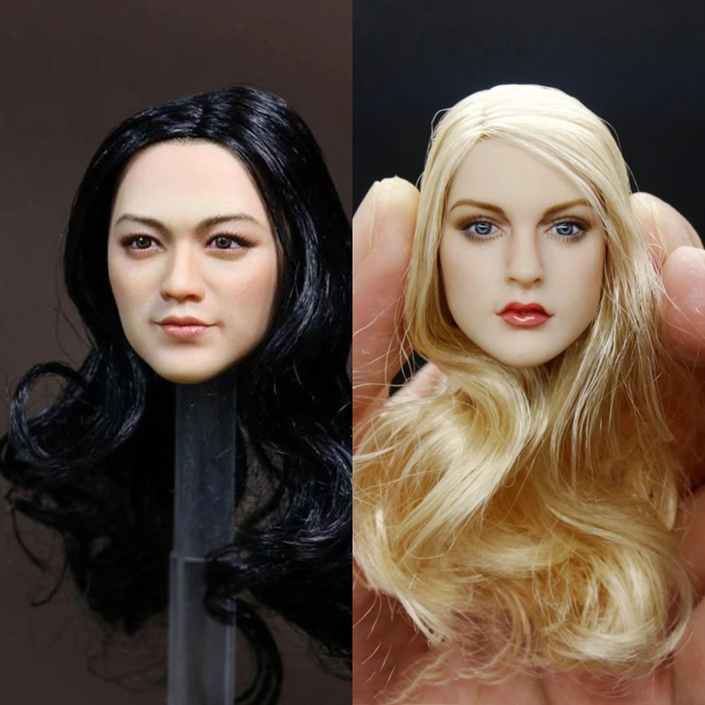 KIMI KT006 KT007 масштаб 1/6 азиатская Европейская Красота Девушка Тан Вэй голова Лепка модели игрушки для 12 