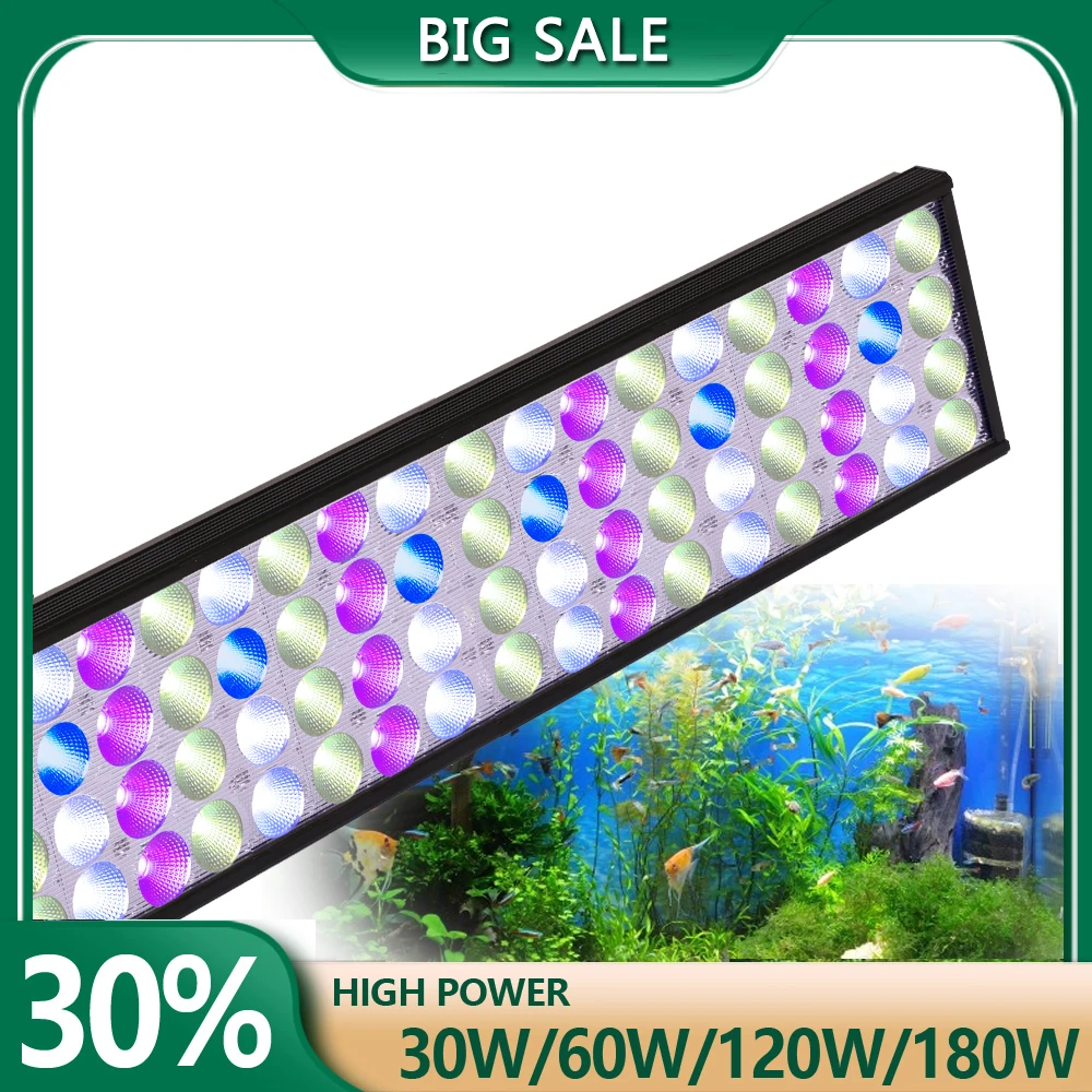 

PopBloom LED Aquarium Light with Timer Fish Tank Light 60W Powerful Plants Lamp for 60cm Aquariums Decor Lighting Planted Lights