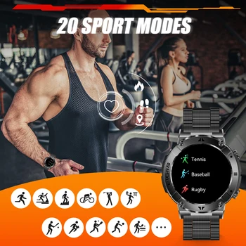 2022 EIGIIS Smartwatch Men 1.32'' Rugged Outdoor Heart Rate Monitor Sport Fitness Bluetooth Call Military Smart Watch For Men 3