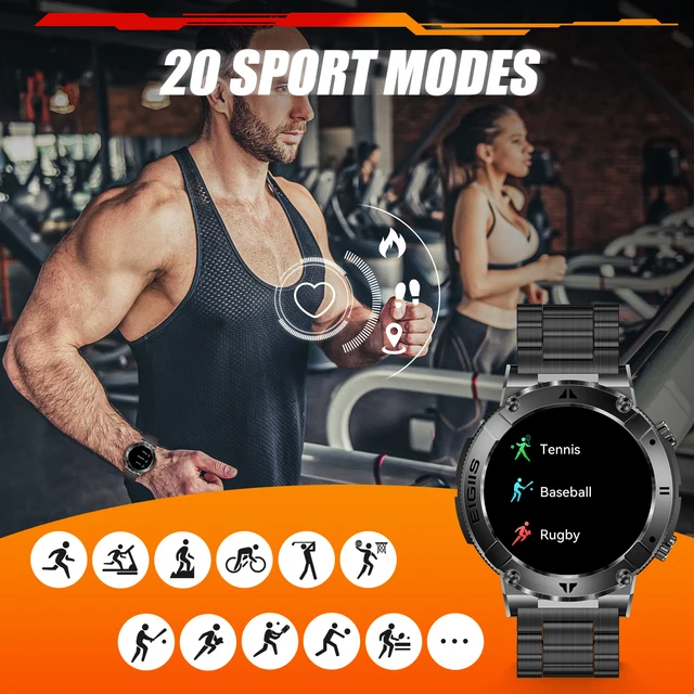 2022 EIGIIS Smartwatch Men 1.32'' Rugged Outdoor Heart Rate Monitor Sport Fitness Bluetooth Call Military Smart Watch For Men 3