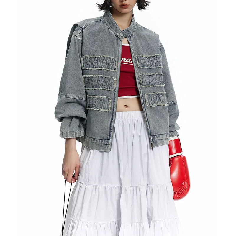 КIOVNO Джинсовая куртка голубая oversized