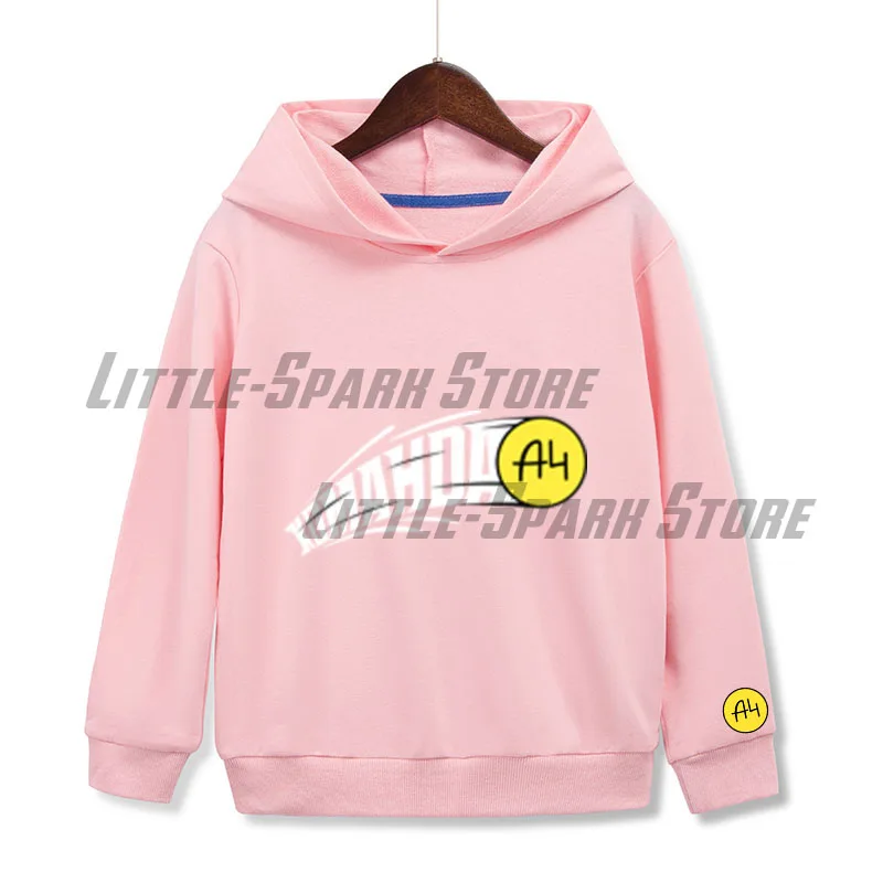 Фото Детские толстовки с героями мультфильмов Merch A4, новые летние толстовки с капюшоном для мальчиков и девочек Влад a4 Бумага, детская одежда с принтом, футболки №5