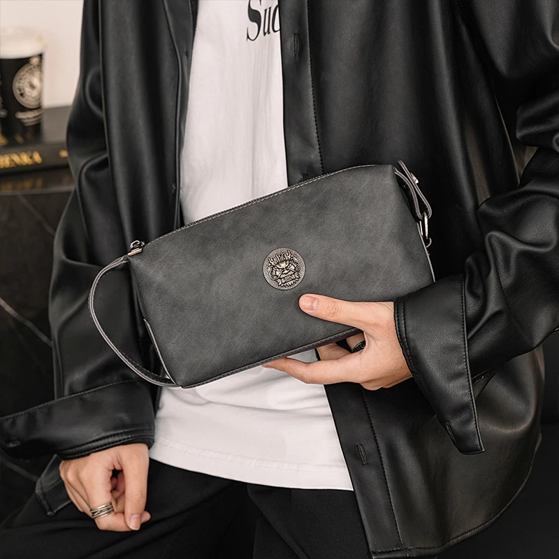 

Xiao.P 2023 New Chinese Style Handbag Envelope Bag Korean Men's Bag Business Casual Hand Grab Bag Mobile Phone Bag Small Bag