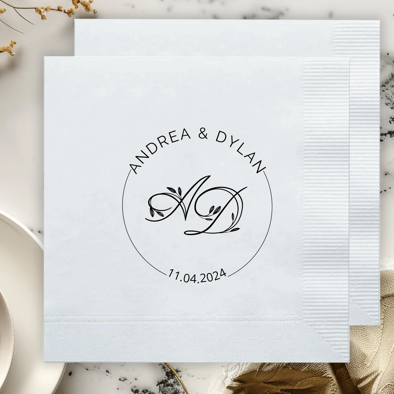 Фото 50pcs Personalized Napkins, Gold foil, Bedruckte Servietten, Custom Napkins, Wedding Napkins, Monogramed Napkins, Amore, cocktai №3