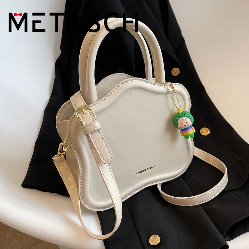 

METASCH PU Flower Shape Box Bag 2022 New Fashion Single Shoulder Women's Bag Messenger Bag Versatile Handbag Crossbody Bag