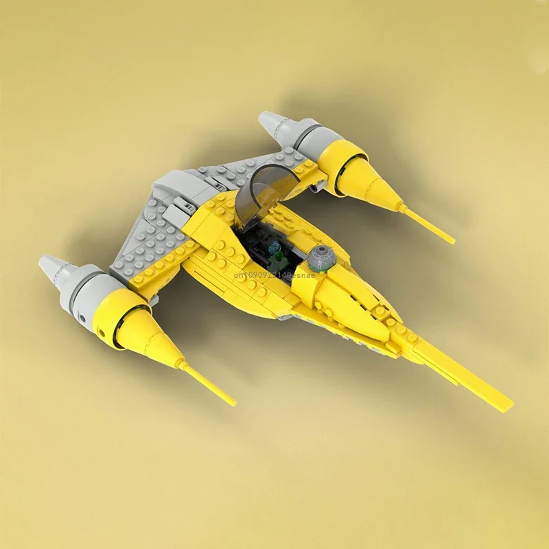 Фото Конструктор MOC 259 деталей: модель звездолета Midi Naboo N-1, технологические блоки, креативные игрушки для сборки своими руками, подарки №3