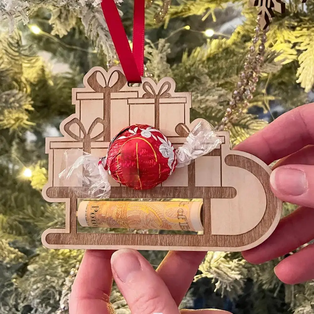 

Рождественский кошелек для денег, Рождественская елка, красный подарок, оригинальные Рождественские Подвески, украшение Vou T3c1