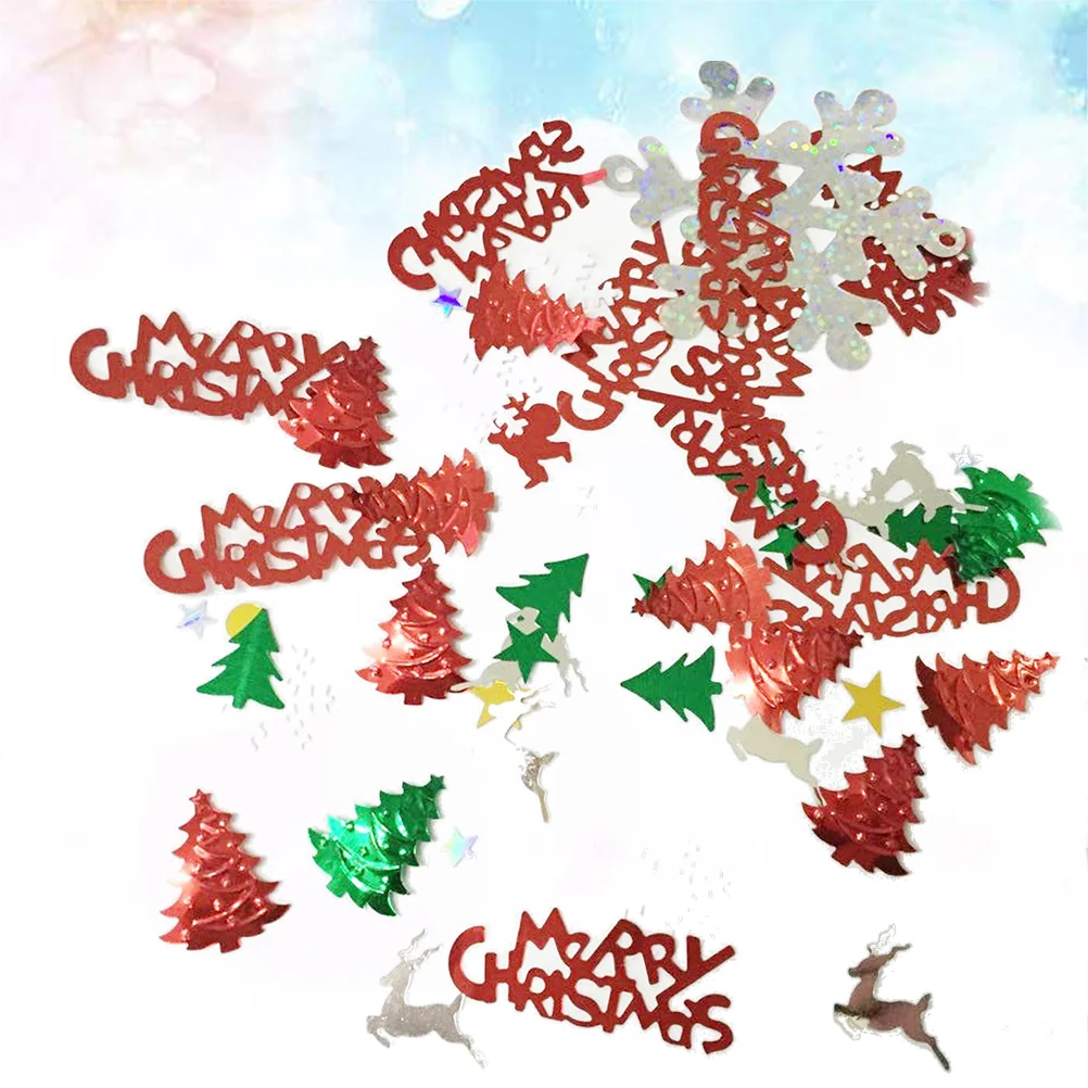 

1 Pack Cartoon Santa Snowflake Elk Shapes Christmas Themed Sequins Sparkle Decor for Birthday