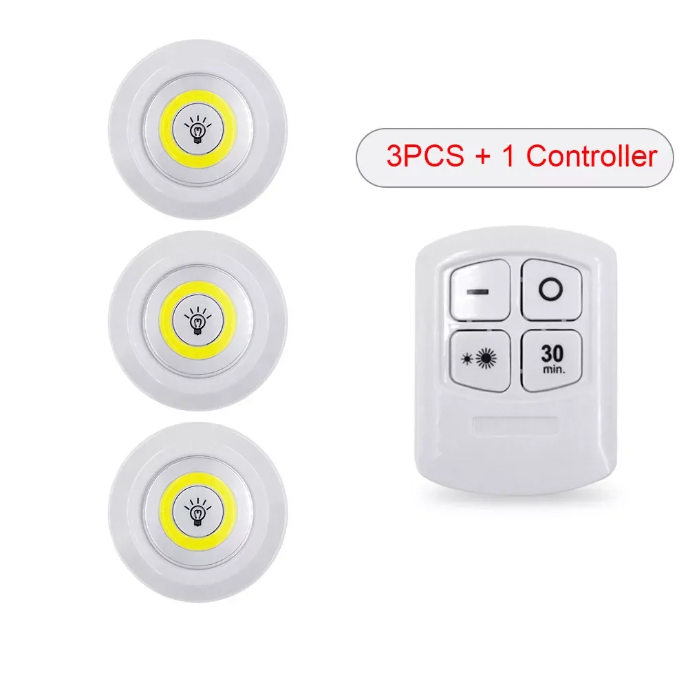 

3W COB Adjustable LED Remote Control Night Light Suitable for Kitchen Wardrobe Stairs Corridor Emergency Light