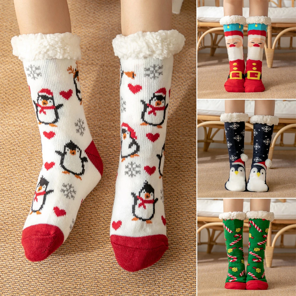 

Women's Sports Socks Christmas Penguin Santas Compression Socks Outdoor Cycling Long Pressure Stockings Sockspadded Carpet Sock
