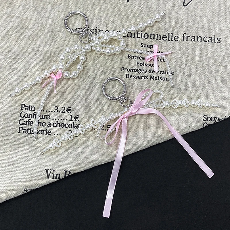 Корейский Стиль Милый Бант С Жемчугом Женская Сумка Кулон Y2K Аксессуар Для Камеры