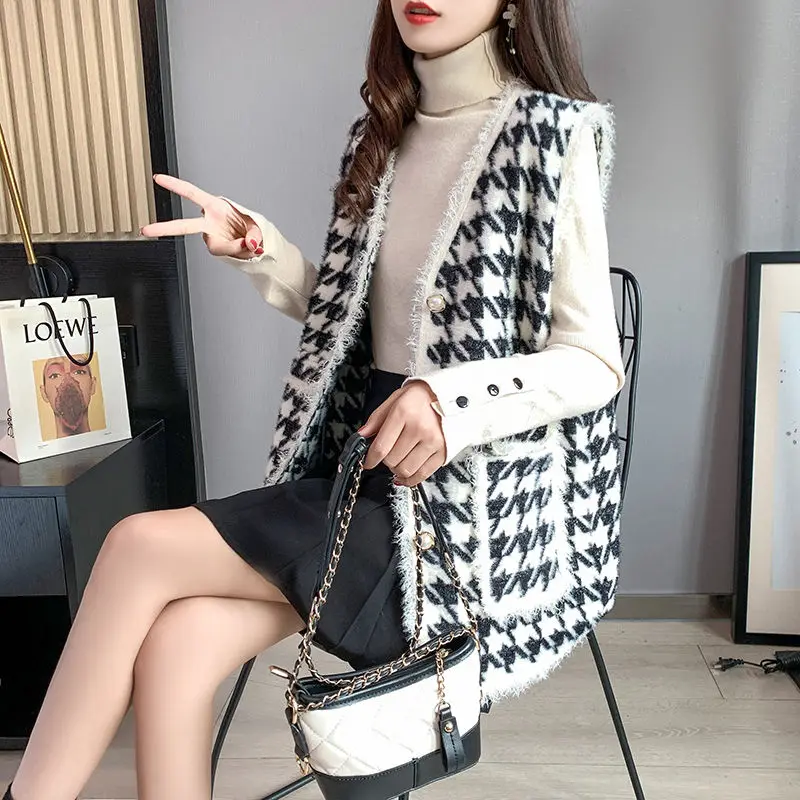 Осенне-зимний теплый женский жилет из искусственного меха норки куртки флиса без