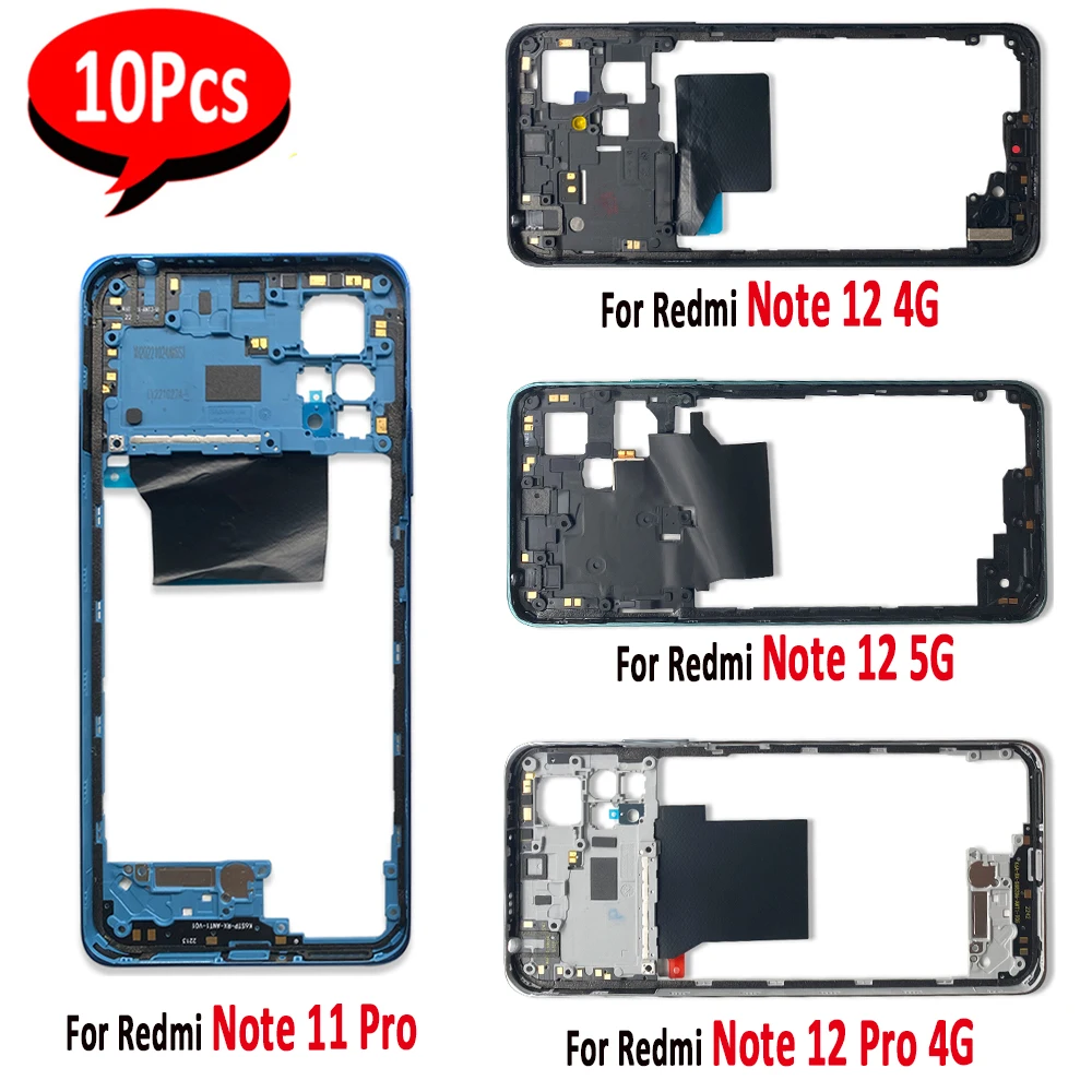 

10 шт., 100% оригинальная рамка для Xiaomi Redmi Note 11 12 Pro 4G
