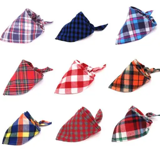 Бандана для собак большой шарф домашних животных бандана хлопок в клетку со