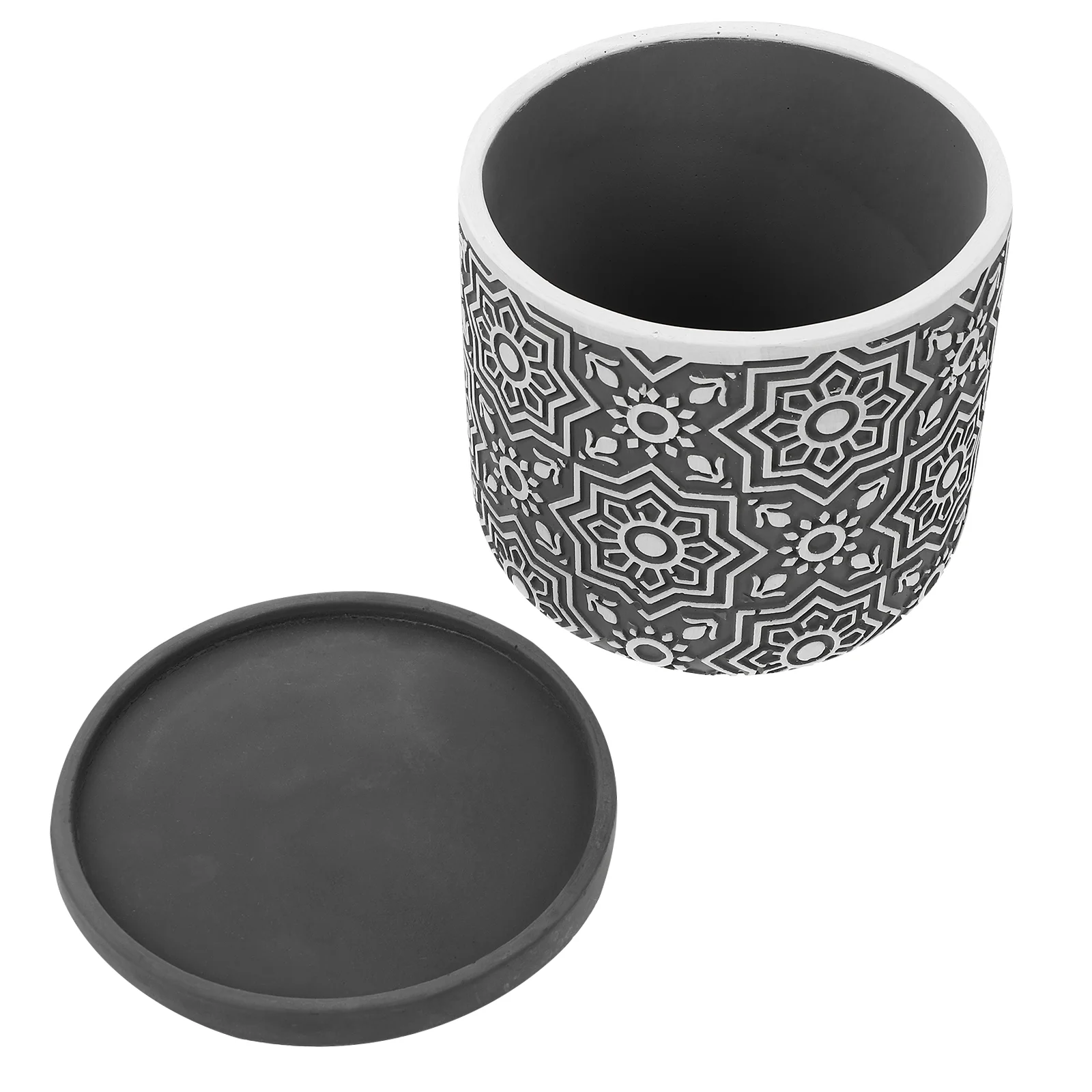 

1 Set Flowerpot With Tray Cement Flower Pot Succulent Plant Holder Indoor Flower Pot for Housewarming Decoration Gardening