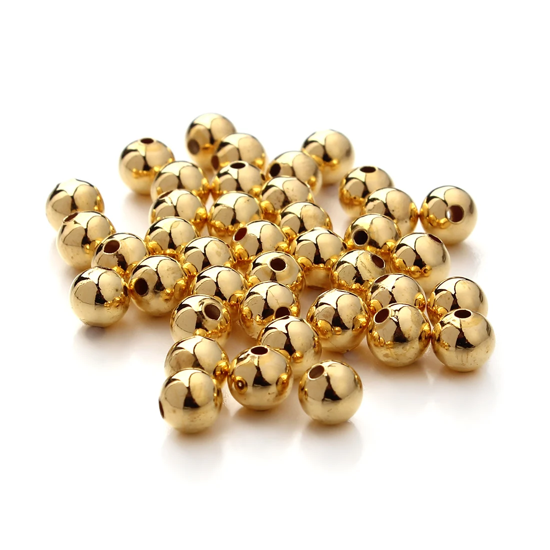 

100pcs Copper Beads 3/4/6mm Golden Silver CoLor Round Loose Spacer Beads For Jewelry Making Necklace Bracelet DIY Accessories