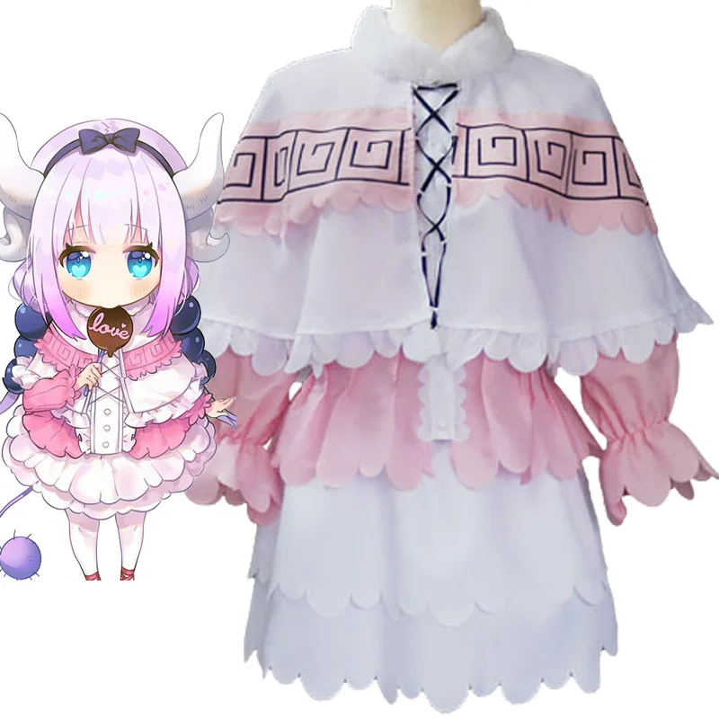 

Косплей-костюм для женщин Miss Kobayashi's Dragon Maid Kanna Kamui, униформа без горничной Kobayashi san Chi, платье лолиты для девочки