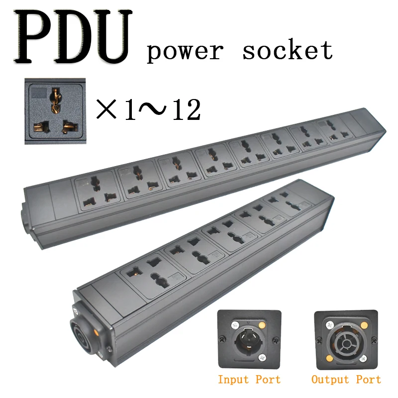 Фото Подовжувач питания PDU Водонепроницаемый замок Powercon True Разъем NAC3FX-W Порт NAC3MPX 1-12AC 10A Универсальная розетка №2