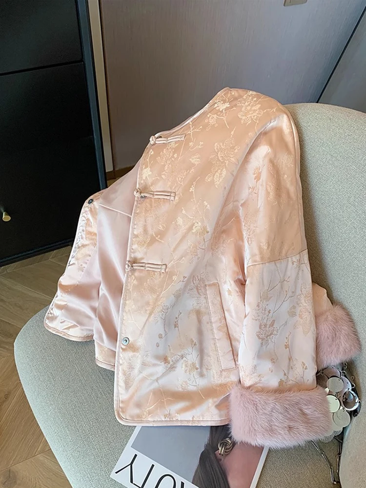 Новый пуховик с китайским жаккардовым дизайном верхняя одежда для женщин весна