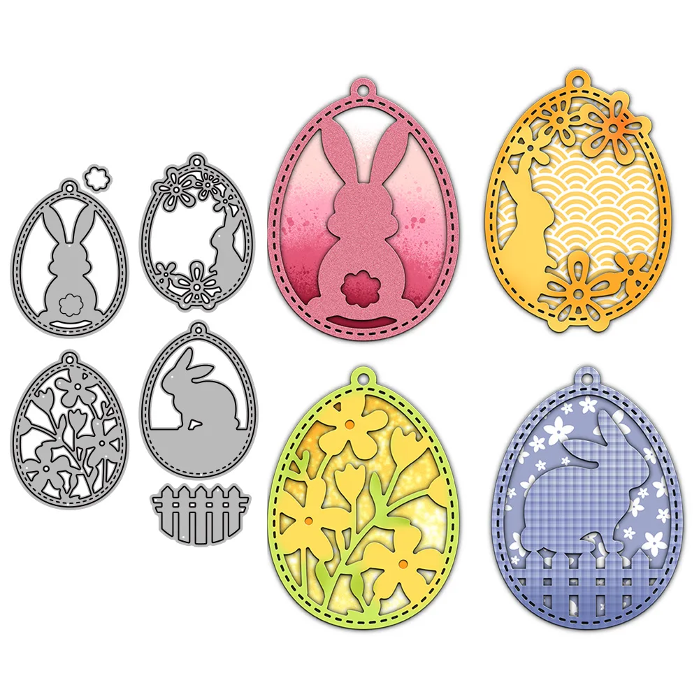 

MangoCraft Easter Eggs Rabbit Mini Shaker Cutting Dies Embossed Scrapbooking Suppllies DIY Metal Cut Dies For Cards Album Decor